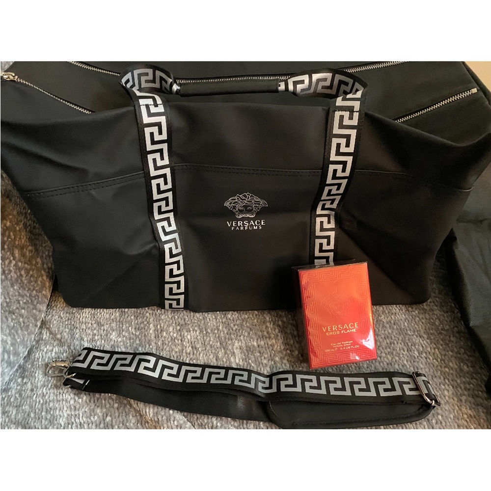Versace Flame bundle gift set 6.7 cologne & huge weekend bag